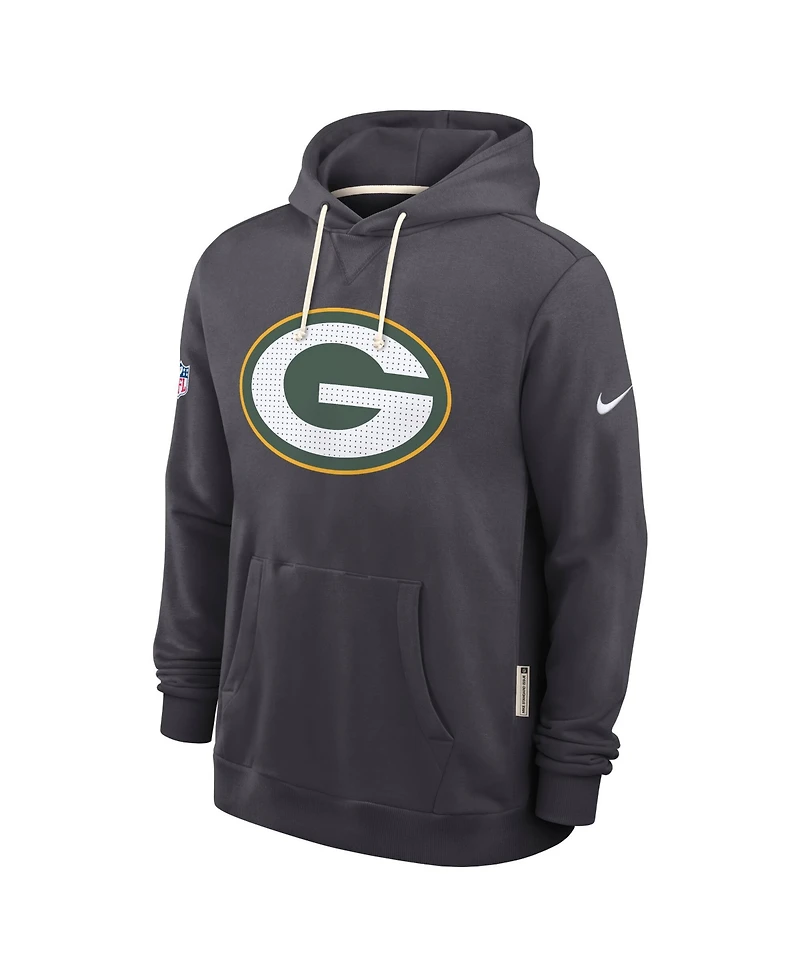 Nike Men's Anthracite Green Bay Packers Sideline Initial Home Performance Pullover Hoodie