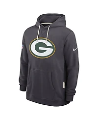 Nike Men's Anthracite Green Bay Packers Sideline Initial Home Performance Pullover Hoodie