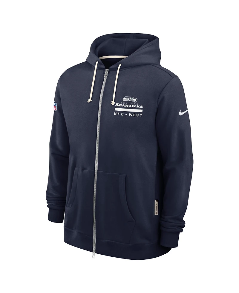 Nike Men's College Navy Seattle Seahawks Sideline Utility Player Performance Full-Zip Hoodie