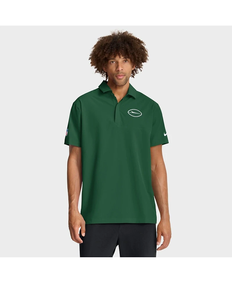 Nike Men's Green New York Jets Sideline City Pride Woven Performance Polo Shirt