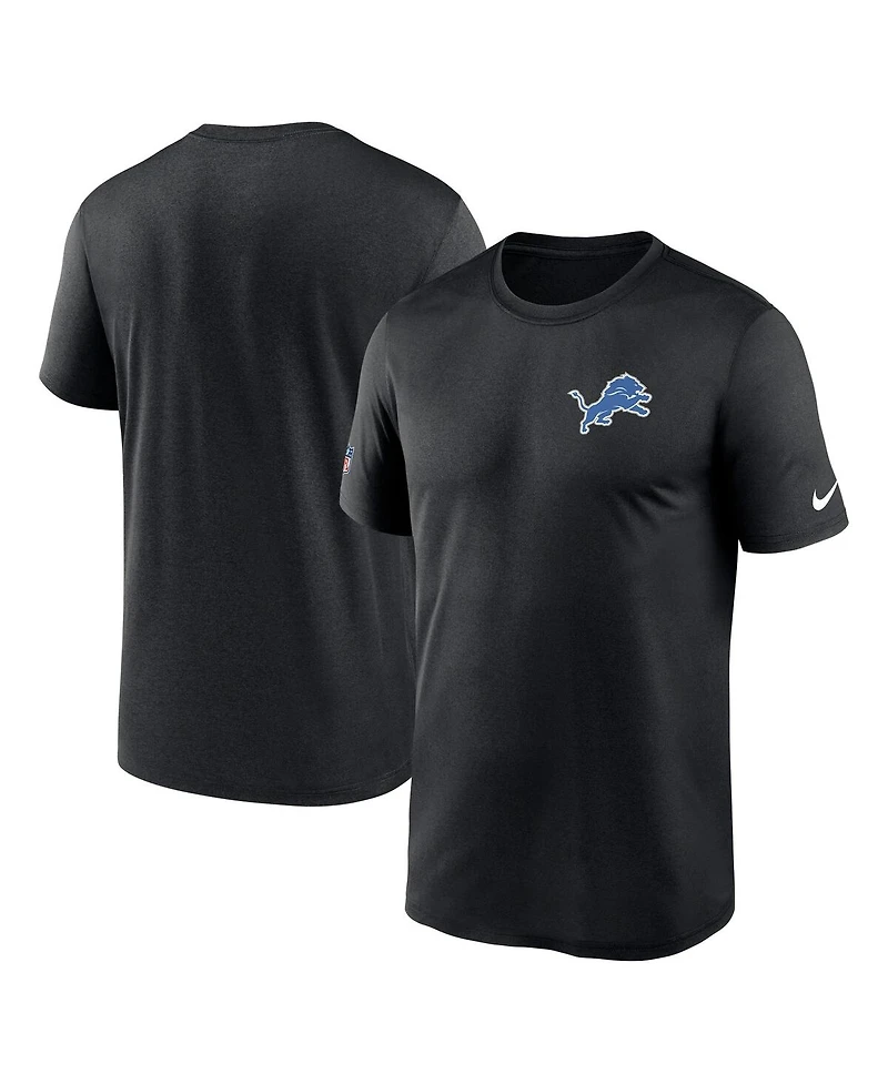 Nike Men's Black Detroit Lions Sideline Alt Pack Small Logo Legend Performance T-Shirt