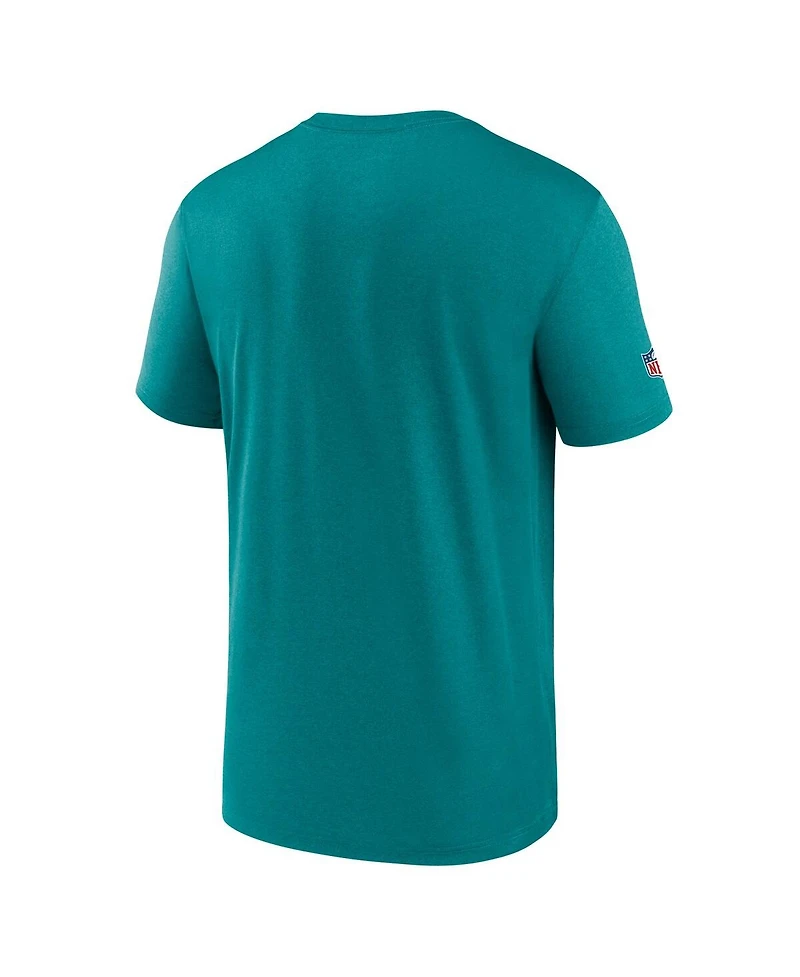 Nike Men's Aqua Miami Dolphins Sideline Alt Pack Small Logo Legend Performance T-Shirt