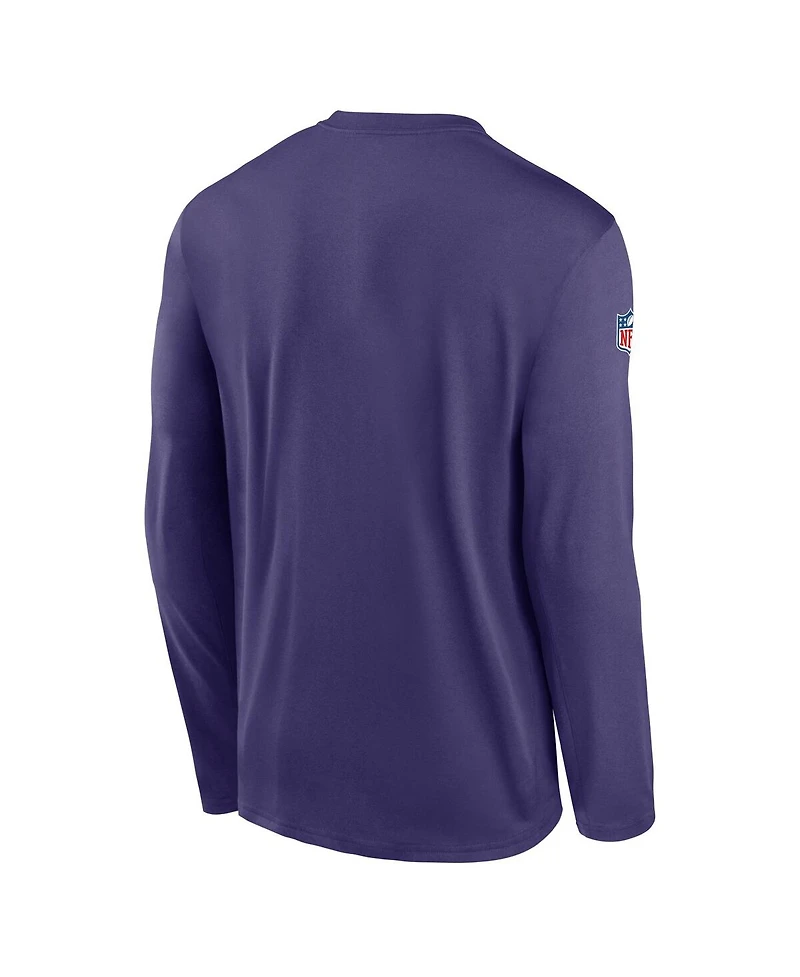 Nike Men's Purple Minnesota Vikings Legend Small Logo Performance Long Sleeve T-Shirt