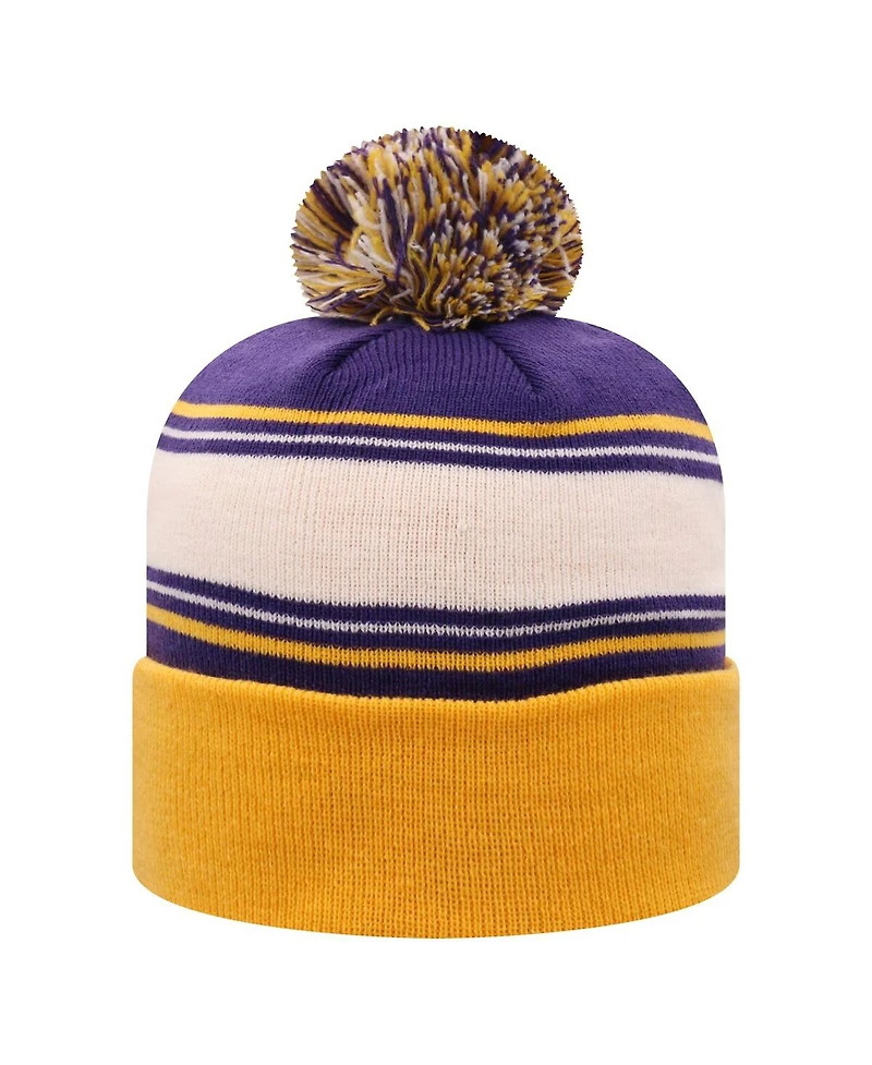 Top of the World Men's Purple Lsu Tigers Ambient Cuffed with Pom Knit Hat