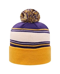 Top of the World Men's Purple Lsu Tigers Ambient Cuffed with Pom Knit Hat