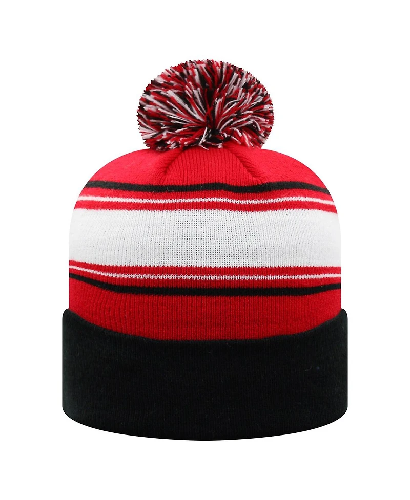 Top of the World Men's Red/White Louisville Cardinals Ambient Cuffed with Pom Knit Hat
