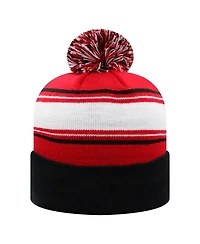 Top of the World Men's Red/White Louisville Cardinals Ambient Cuffed with Pom Knit Hat