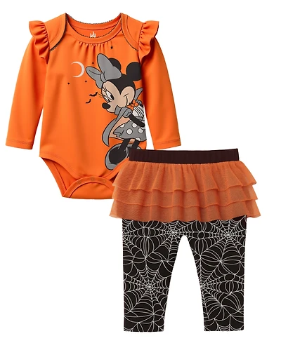 Disney Baby Girls Minnie Mouse Halloween Skeggings Set