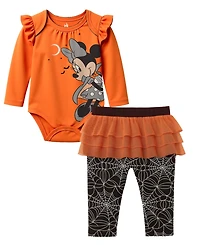 Disney Baby Girls Minnie Mouse Halloween Skeggings Set