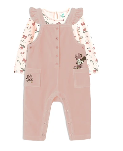 Disney Baby Girls 2-Piece Minnie Mouse Top and Corduroy Overall Set