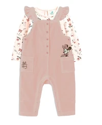 Disney Baby Girls 2-Piece Minnie Mouse Top and Corduroy Overall Set
