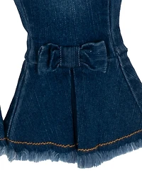 Rare Editions Baby Girls 3-Piece Hooded Poncho, Bodysuit and Denim Leggings Set