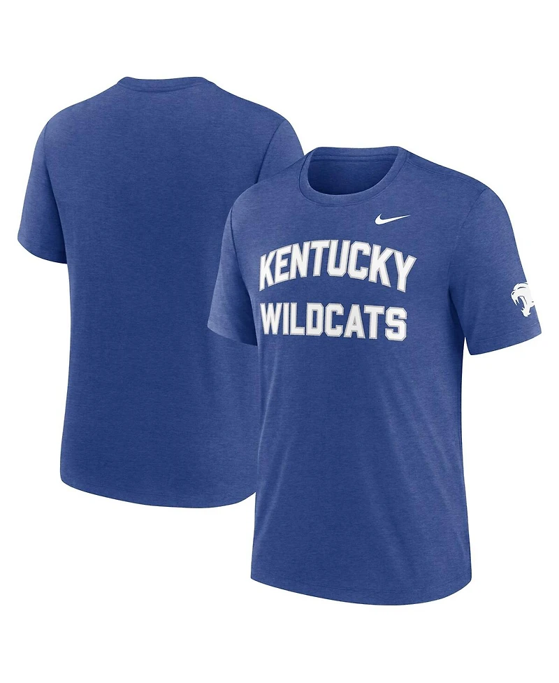 Nike Men's Heather Royal Kentucky Wildcats Campus Collegiate Block Tri-Blend T-Shirt