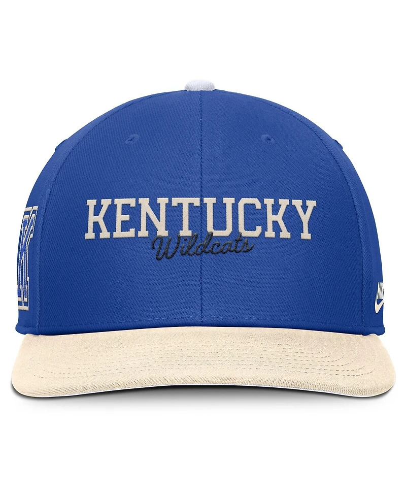 Nike Men's Royal/Cream Kentucky Wildcats Pro Legacy Script Snapback Hat