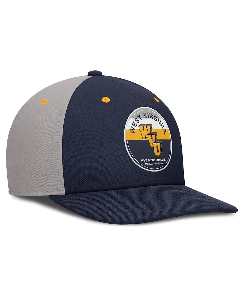 Nike Men's Navy/Gray West Virginia Mountaineers Prep Pro Performance Snapback Hat