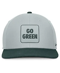 Nike Men's Gray/Green Michigan State Spartans 2025 Sideline Campus Pro Local Snapback Hat