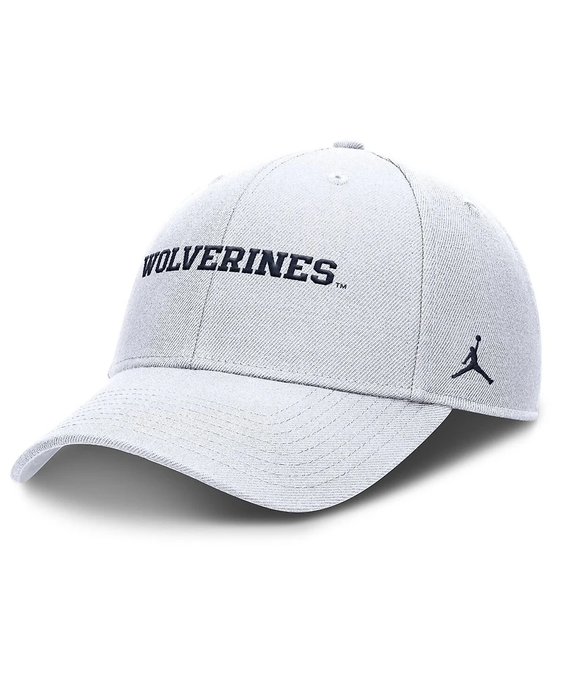 Jordan Men's White Michigan Wolverines 2025 On-Field Rise Performance Adjustable Hat