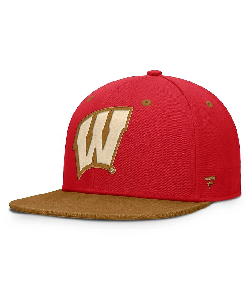 Fanatics Men's Red/Brown Wisconsin Badgers Noboa Fitted Hat