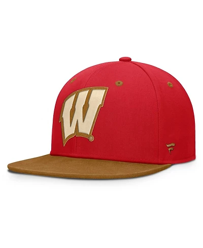 Fanatics Men's Red/Brown Wisconsin Badgers Noboa Fitted Hat