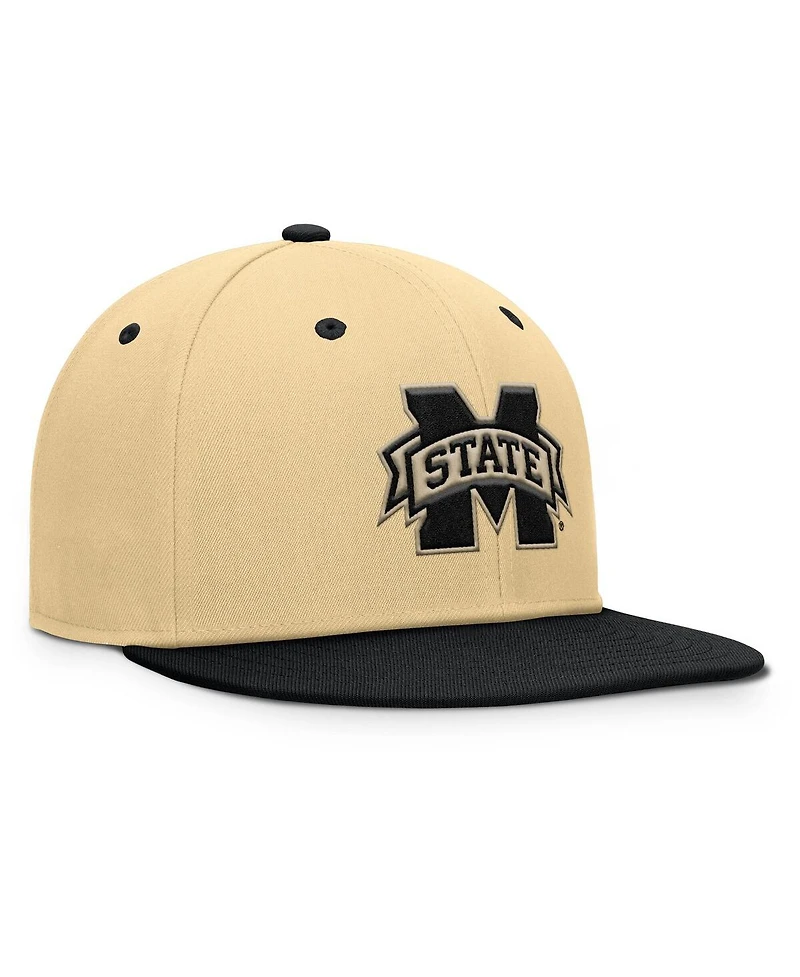 Fanatics Men's Khaki/Black Mississippi State Bulldogs Balance Fitted Hat