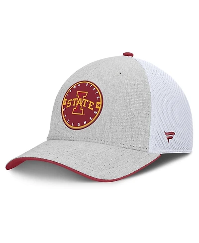 Fanatics Men's Heather Gray/White Iowa State Cyclones Trigger Flex Hat