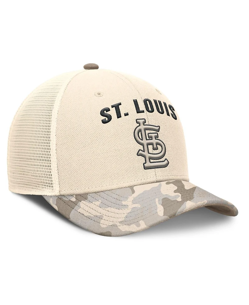 Nike Men's Natural St. Louis Cardinals Camo Natural Pack Rise Adjustable Trucker Hat