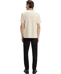 Boss by Hugo Men's Patterned Collar Pima-Cotton Polo Shirt