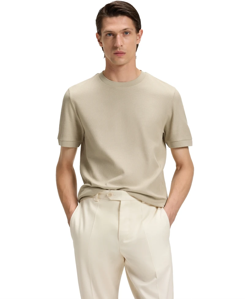 Boss by Hugo Men's Regular-Fit Structured Cotton T-Shirt