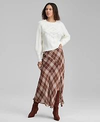 And Now This Women's Plaid Bias-Cut Slip Skirt, Macy's Exclusive