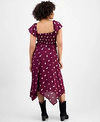 And Now This Women's Embroidered Handkerchief-Hem Midi Dress, Macy's Exclusive