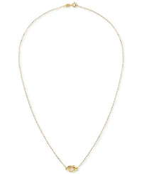 Polished Love Knot Station 18" Pendant Necklace in 10k Gold