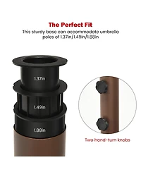 Gymax Round Weighted Patio Umbrella Base Stand lbs w/ 3 Adapters