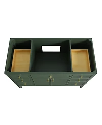 Casainc Fully Assembled 48" Freestanding Single Sink Bathroom Vanity with Solid Wood Construction and Engineered Marble Top
