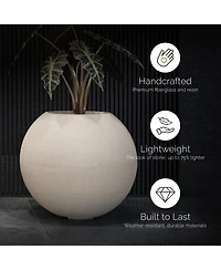 Cosapots Orbo Globe Sphere Planter - 35.4 x 31.3 Brown Stone