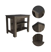 Slickblue Kitchen Island with 3 Open Storage Shelves, Freestanding Utility Table for Meal Prep