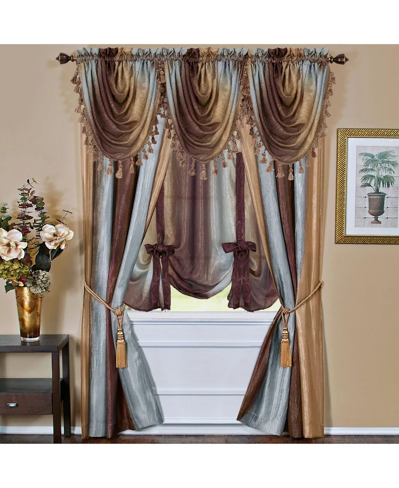 GoodGram Ombre Crushed Satin Sheer Single Window Curtains & Valances - 50 in. W x L