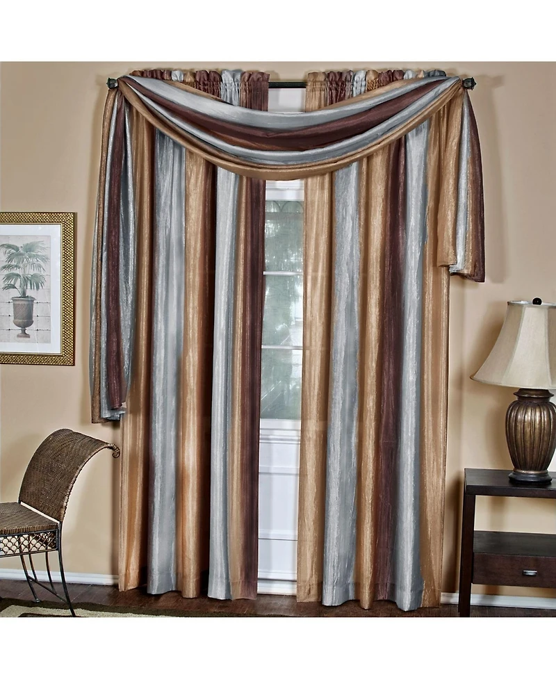 GoodGram Ombre Crushed Satin Sheer Single Window Curtains & Valances - 50 in. W x 84 L, Sage