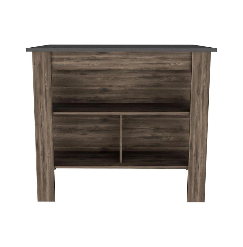 Slickblue Kitchen Island with 3 Open Storage Shelves, Freestanding Utility Table for Meal Prep