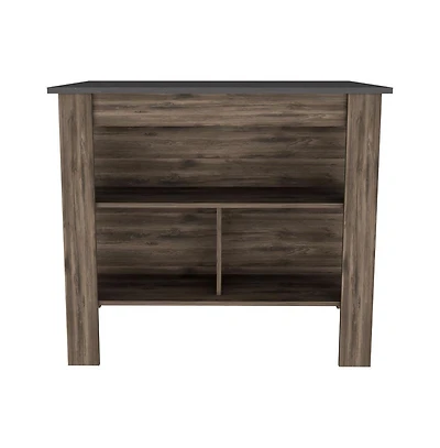 Slickblue Kitchen Island with 3 Open Storage Shelves, Freestanding Utility Table for Meal Prep