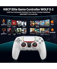 Nbcp Wireless 5th Gen Elite PS4 Controller, 1200mAh Battery, Dual Motors, 6-Axis Gyro, 3.5mm Audio Jack, Turbo Mode, Compatible with PS4/Pc