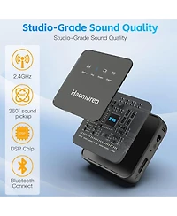 Zealsound Wireless Lavalier Mic 2-Pack, Bluetooth Lapel Mic for iPhone, Android, Camera, iPad, Tablet, Pc, Noise Cancel, Echo, for Video Recording