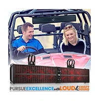 Pyle 32” Powered Atv/Utv Soundbar System - Built-in Stereo Amplifier w/ Wireless Bt Streaming and Led Lights