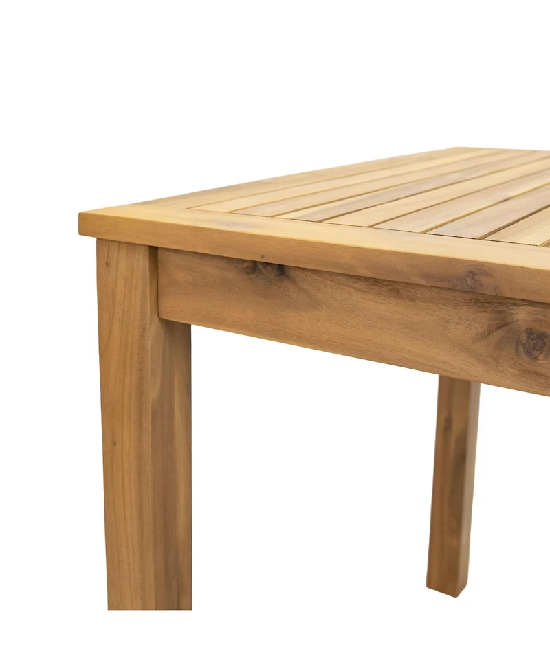 Sunnydaze Decor Rodanthe Acacia Wood Outdoor Dining Table with Natural Oil Finish - 33.75" W