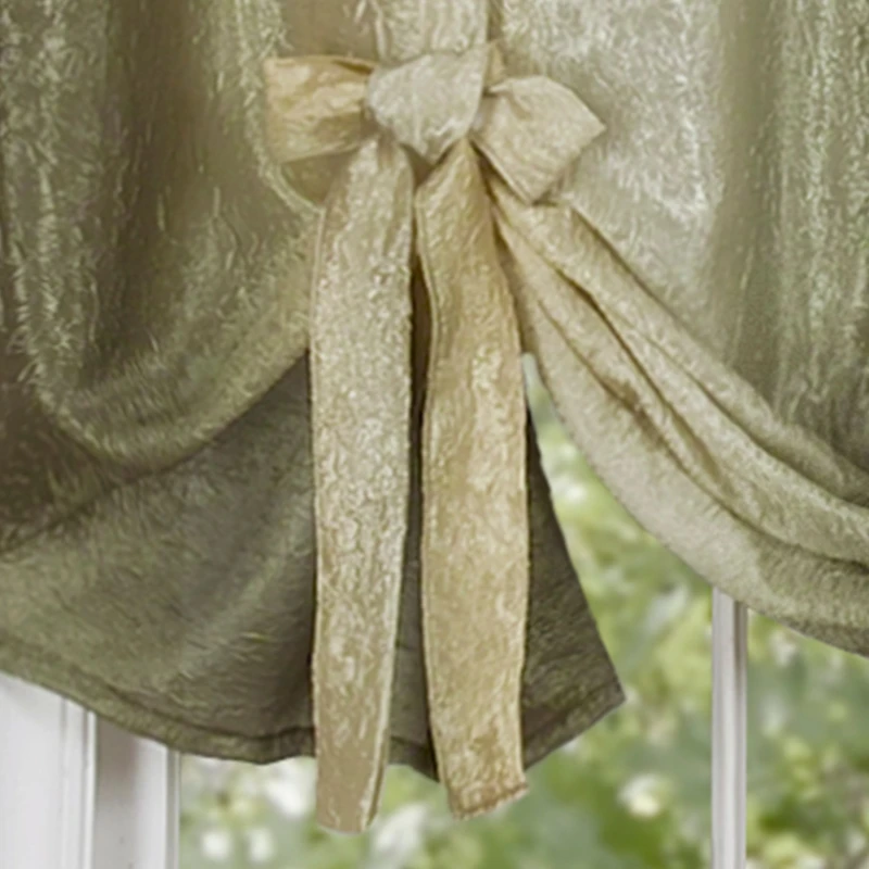 GoodGram Ombre Crushed Satin Sheer Single Window Curtains & Valances - 50 in. W x 63 L Tie Up Shade