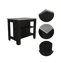 Slickblue Modern Kitchen Island with Storage Shelves and Drawer for Meal Prep and Organization