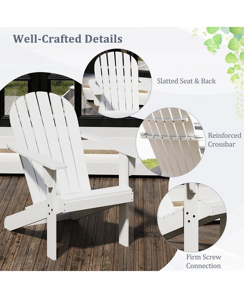 Gymax 2PCS Patio Adirondack Chair w/ Inclined Seat High Backrest & Wide Armrests
