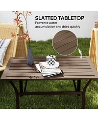 Outsunny Outdoor Table, All-Weather Patio Table,