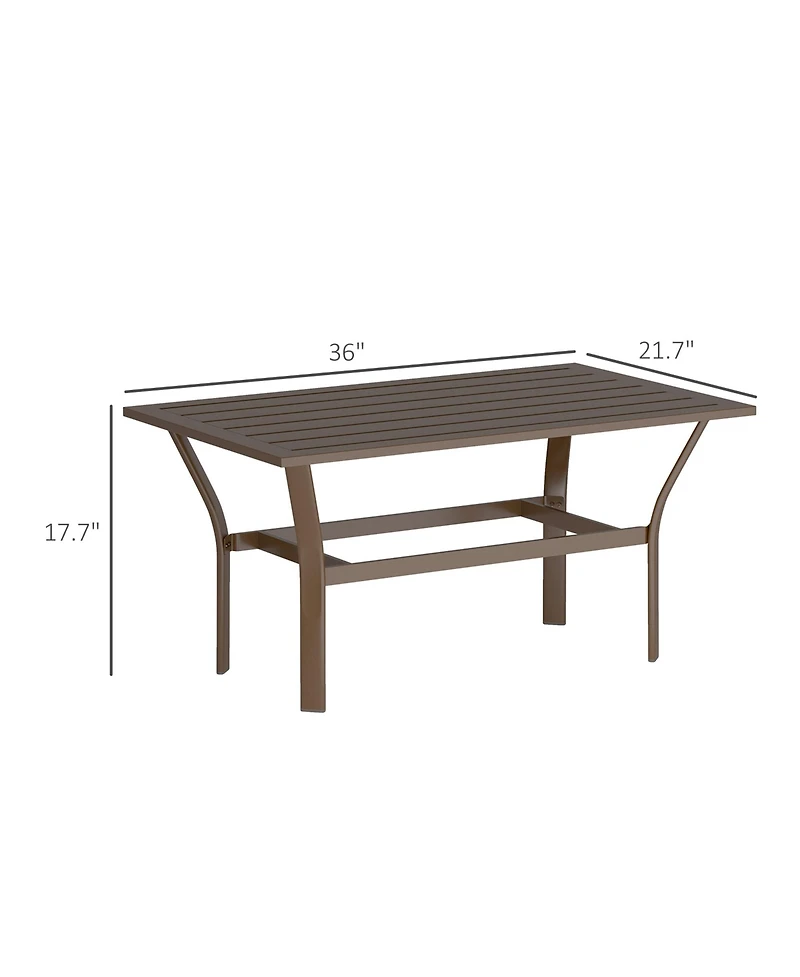 Outsunny Outdoor Table, All-Weather Patio Table,