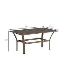 Outsunny Outdoor Table, All-Weather Patio Table,