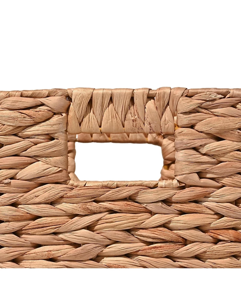 Happimess Bryce Classic Farmhouse Hand-Woven Hyacinth Collapsible Storage Cube Baskets with Handles (Set of 5